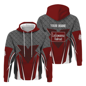 Railspirit Personalized Delaware, Lackawanna and Western Railroad Hoodie Rugged Steel Vibes DL&W Train Zip Up Hoodie All Over Print