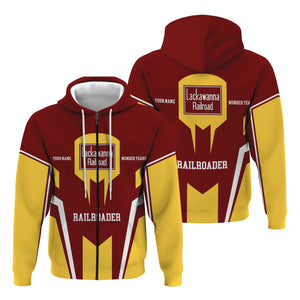 Railspirit Personalized Delaware, Lackawanna and Western Railroad Hoodie Custom Year Railroader DL&W Zip Up Hoodie Gift Idea For Train Lover