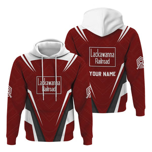 Railspirit Personalized Delaware, Lackawanna and Western Railroad Hoodie Railway Inspired Apparel DL&W Train Zip Up Hoodie For Train Lovers