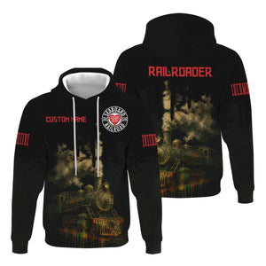 Railspirit Personalized Seaboard Air Line Railroad Hoodie Vintage Train Art Style Zip Up Hoodie For Locomotive Fans