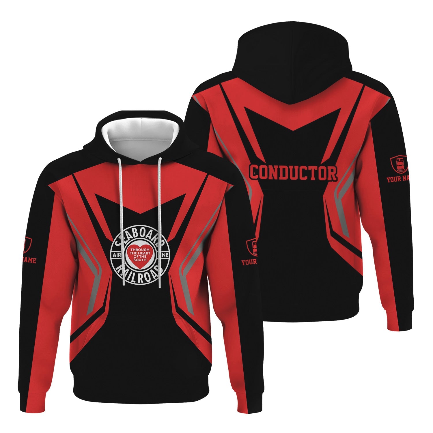 Railspirit Personalized Seaboard Air Line Railroad Hoodie Unique Style with Custom Job Train Zip Up Hoodie