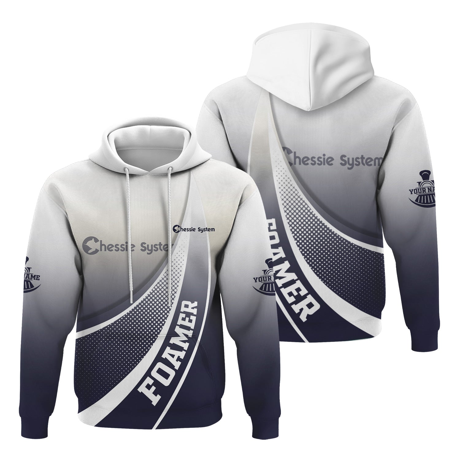 Railspirit Personalized Chessie System Railroad Hoodie Railway-Themed Style Zip Up Hoodie Gift Idea For Trainspotter