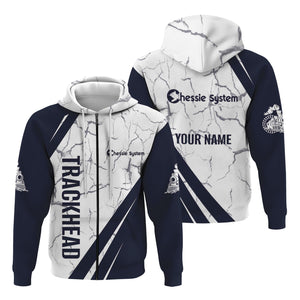 Railspirit Personalized Chessie System Railroad Hoodie Crackle Texture Style Train Zip Up Hoodie For Trackhead