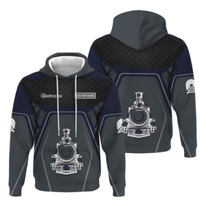 Railspirit Personalized Chessie System Railroad Hoodie Steam Locomotive Engine Graphic Train Zip Up Hoodie All Over Print
