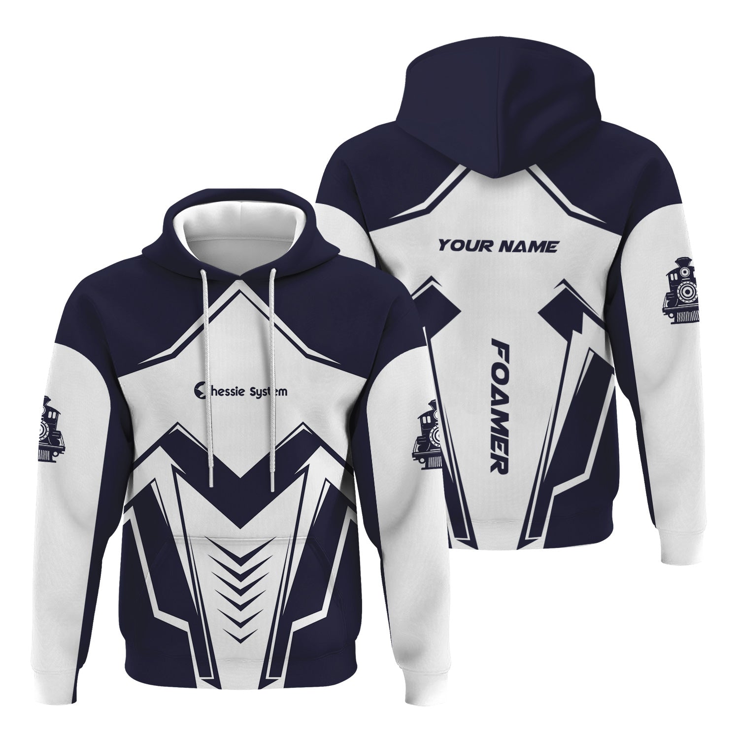 Railspirit Personalized Chessie System Railroad Hoodie Railway Trainspotter Style Zip Up Hoodie Gift Idea For Foamers