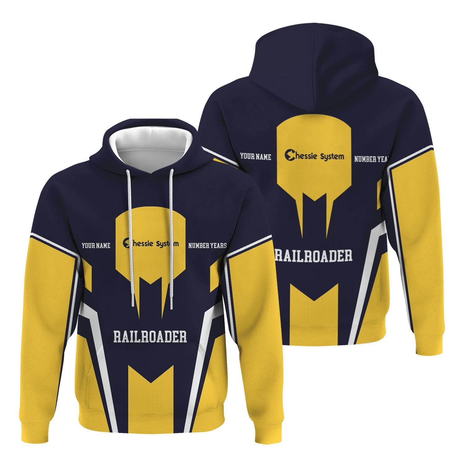 Railspirit Personalized Chessie System Railroad Hoodie Custom Year Railroader Zip Up Hoodie Gift Idea For Train Lover