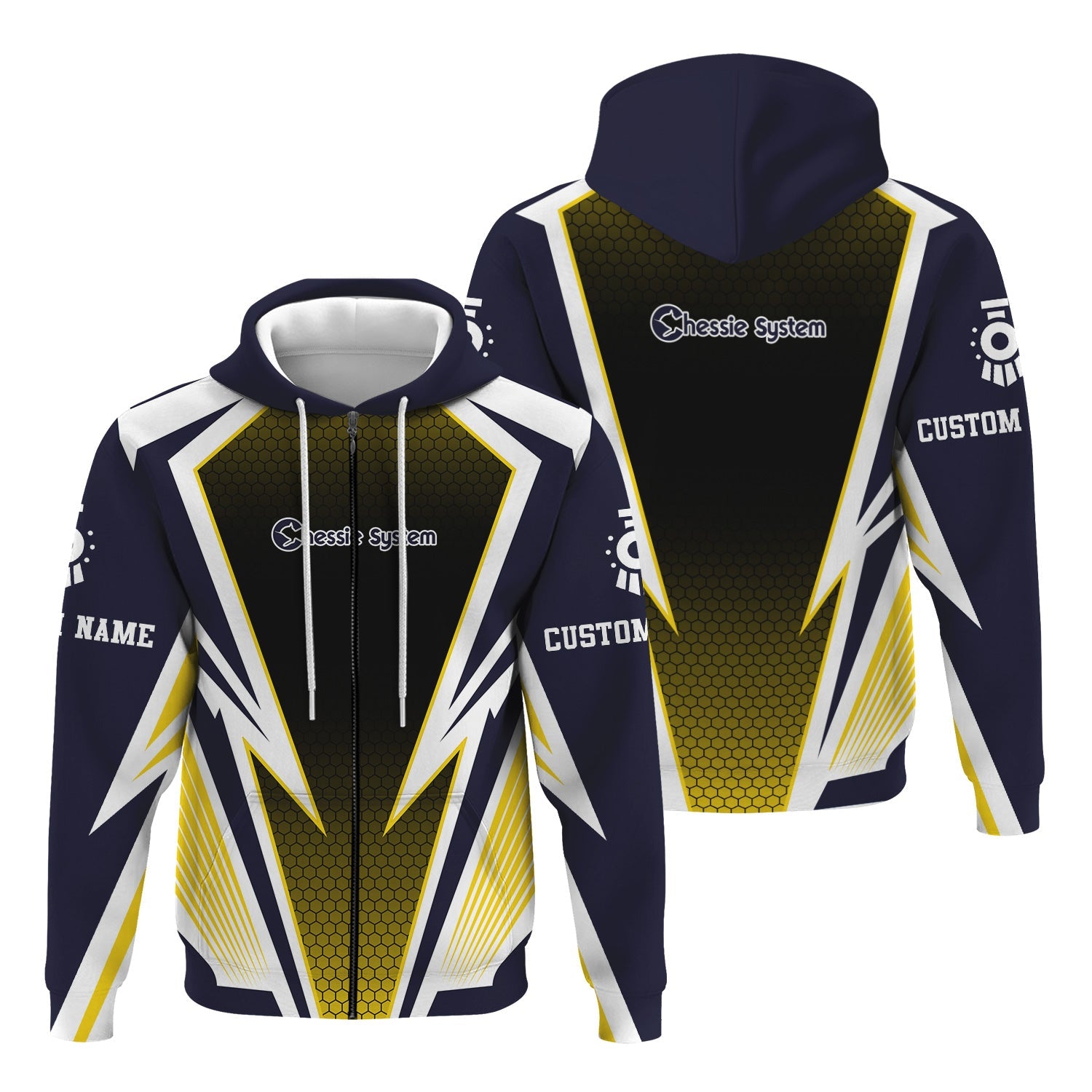 Railspirit Personalized Chessie System Railroad Hoodie Lightning Graphic Style Zip Up Hoodie Gift Idea For Train Lover