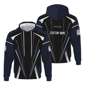 Railspirit Personalized Chessie System Railroad Hoodie Lightning-Edge Design Train Zip Up Hoodie For Railroad Lovers