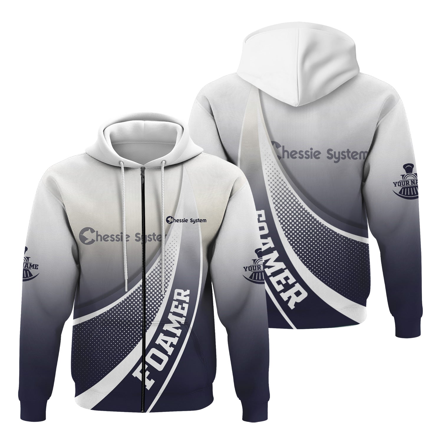 Railspirit Personalized Chessie System Railroad Hoodie Railway-Themed Style Zip Up Hoodie Gift Idea For Trainspotter