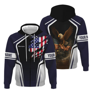 Railspirit Personalized Chessie System Railroad Hoodie American Eagle Vintage Train Zip Up Hoodie