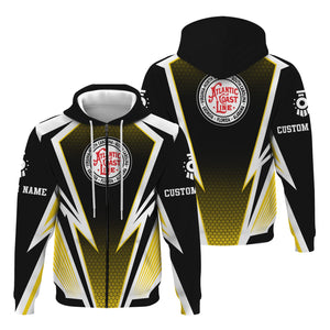 Railspirit Personalized Atlantic Coast Line Railroad Hoodie Lightning Graphic Style Zip Up Hoodie Gift Idea For Train Lover