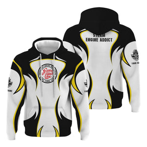 Railspirit Personalized Atlantic Coast Line Railroad Hoodie Distinctive Flame Style Zip Up Hoodie For Steam Engine Addict