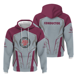 Railspirit Personalized Atlantic Coast Line Railroad Hoodie Futuristic Design with Custom Job Train Zip Up Hoodie