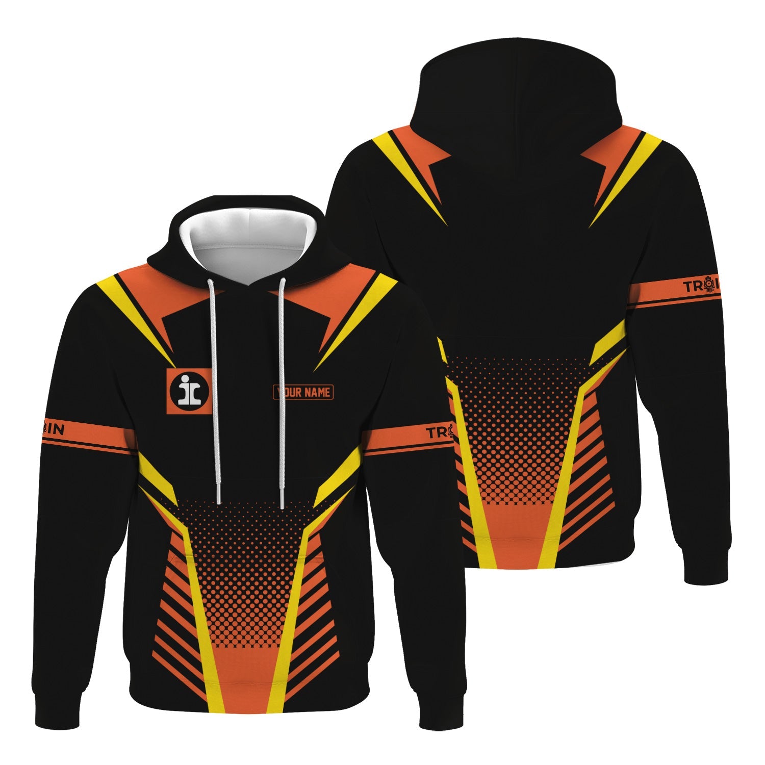 Railspirit Personalized Illinois Central Railroad Hoodie Unisex Train Zip Hoodie All Over Print