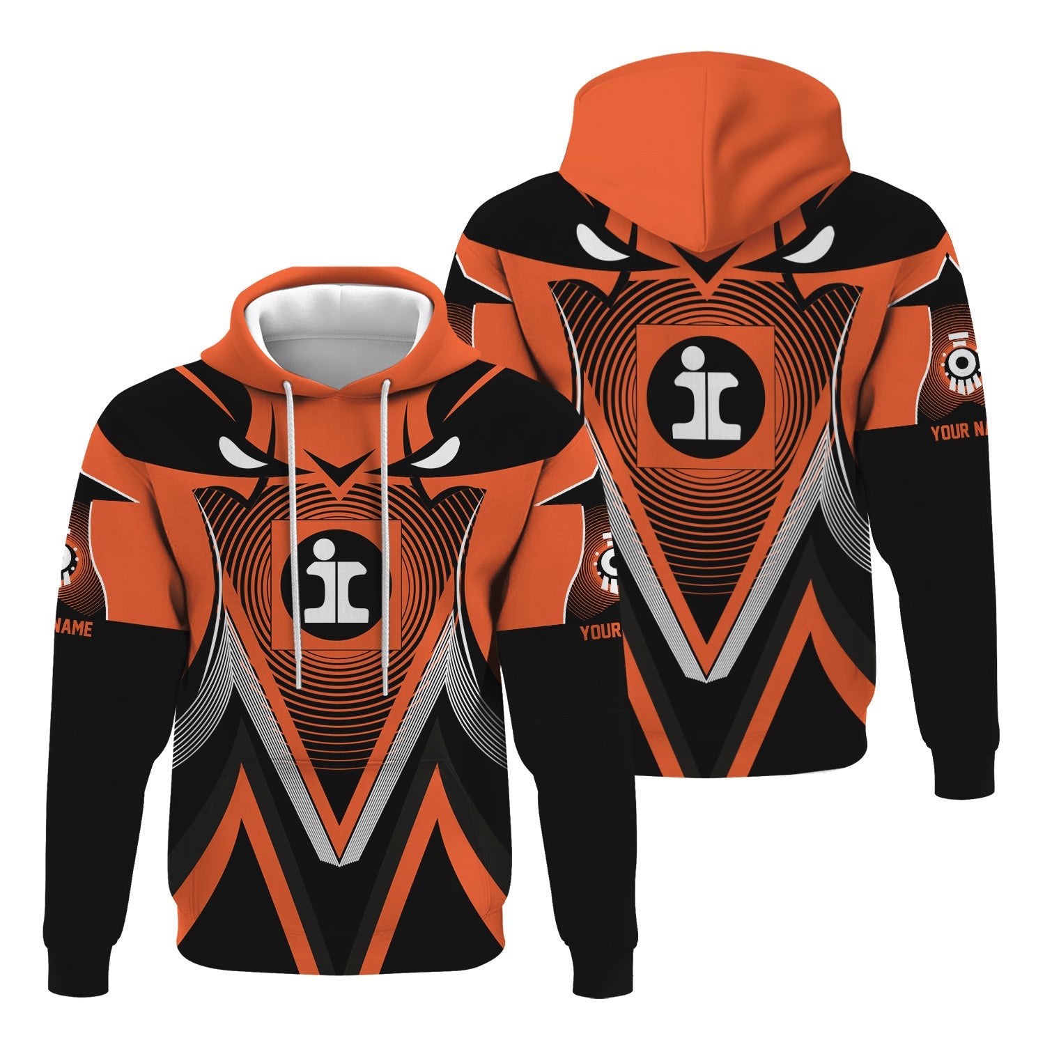 Railspirit Personalized Illinois Central Railroad Hoodie Vibrant Graphic Pattern Zip Up Hoodie For Train Enthusiasts