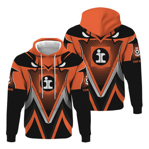 Railspirit Personalized Illinois Central Railroad Hoodie Vibrant Graphic Pattern Zip Up Hoodie For Train Enthusiasts