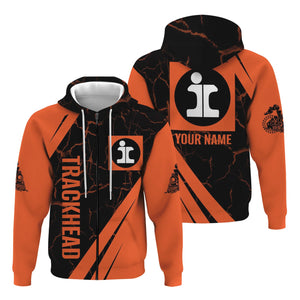 Railspirit Personalized Illinois Central Railroad Hoodie Crackle Texture Style Train Zip Up Hoodie For Trackhead