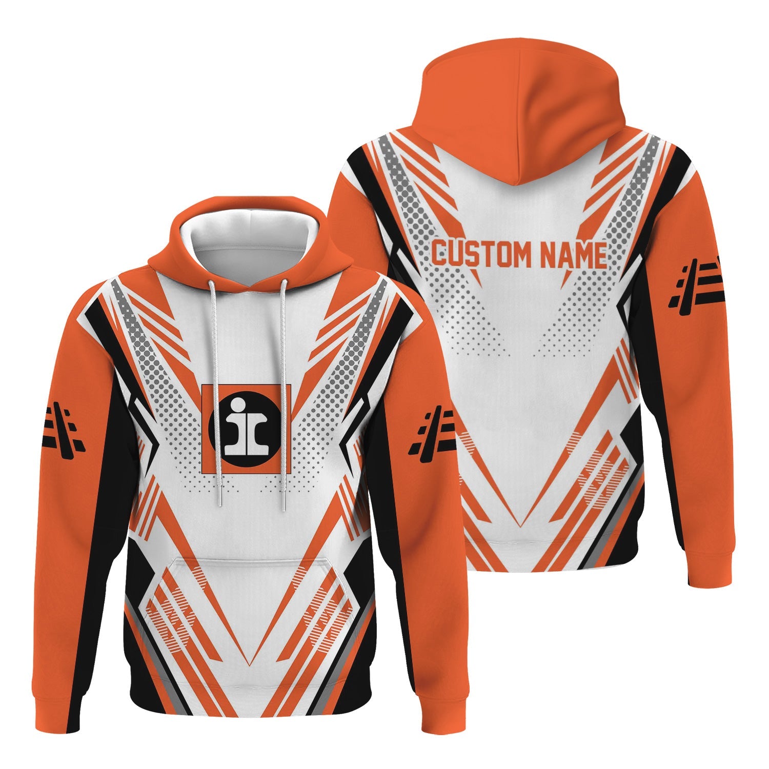 Railspirit Personalized Illinois Central Railroad Hoodie Railroad Tribute Design Train Zip Up Hoodie for Train Lovers