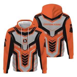 Railspirit Personalized Illinois Central Railroad Hoodie Armor-Inspired Design Train Zip Up Hoodie All Over Print