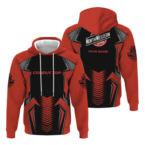 Railspirit Personalized Chicago and North Western Railway Hoodie Standout Style with Custom Position Train Zip Up Hoodie
