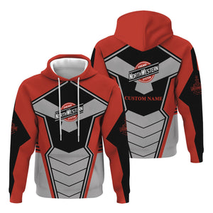 Railspirit Personalized Chicago and North Western Railway Hoodie Engine-Inspired Style Train Zip Up Hoodie for Railroad Fanatic