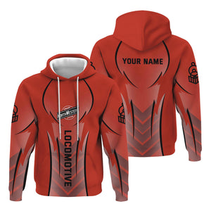 Railspirit Personalized Chicago and North Western Railway Hoodie Striking Line Style Train Zip Up Hoodie For Locomotive Lovers