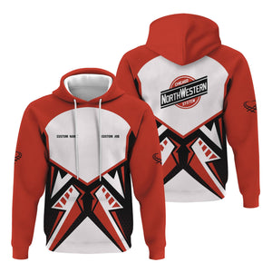 Railspirit Personalized Chicago and North Western Railway Hoodie Vibriant Style with Custom Position Train Zip Up Hoodie