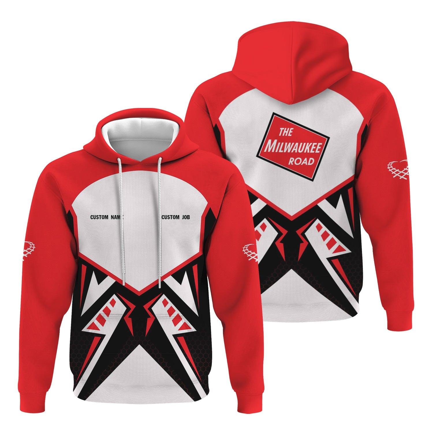 Railspirit Personalized Chicago, Milwaukee, St. Paul and Pacific Railroad Hoodie Vibriant Style Custom Position Milwaukee Road Train Zip Up Hoodie