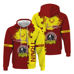 Railspirit Personalized Denver and Rio Grande Western Railroad Hoodie Engine Heartbeat and Track Love Style Zip Up Hoodie Gift Idea For Train Lovers