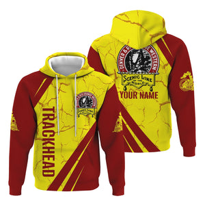 Railspirit Personalized Denver and Rio Grande Western Railroad Hoodie Crackle Texture Style Train Zip Up Hoodie For Trackhead