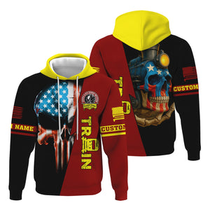 Railspirit Personalized Denver and Rio Grande Western Railroad Hoodie Train Skull American Flag Zip Up Hoodie All Over Print