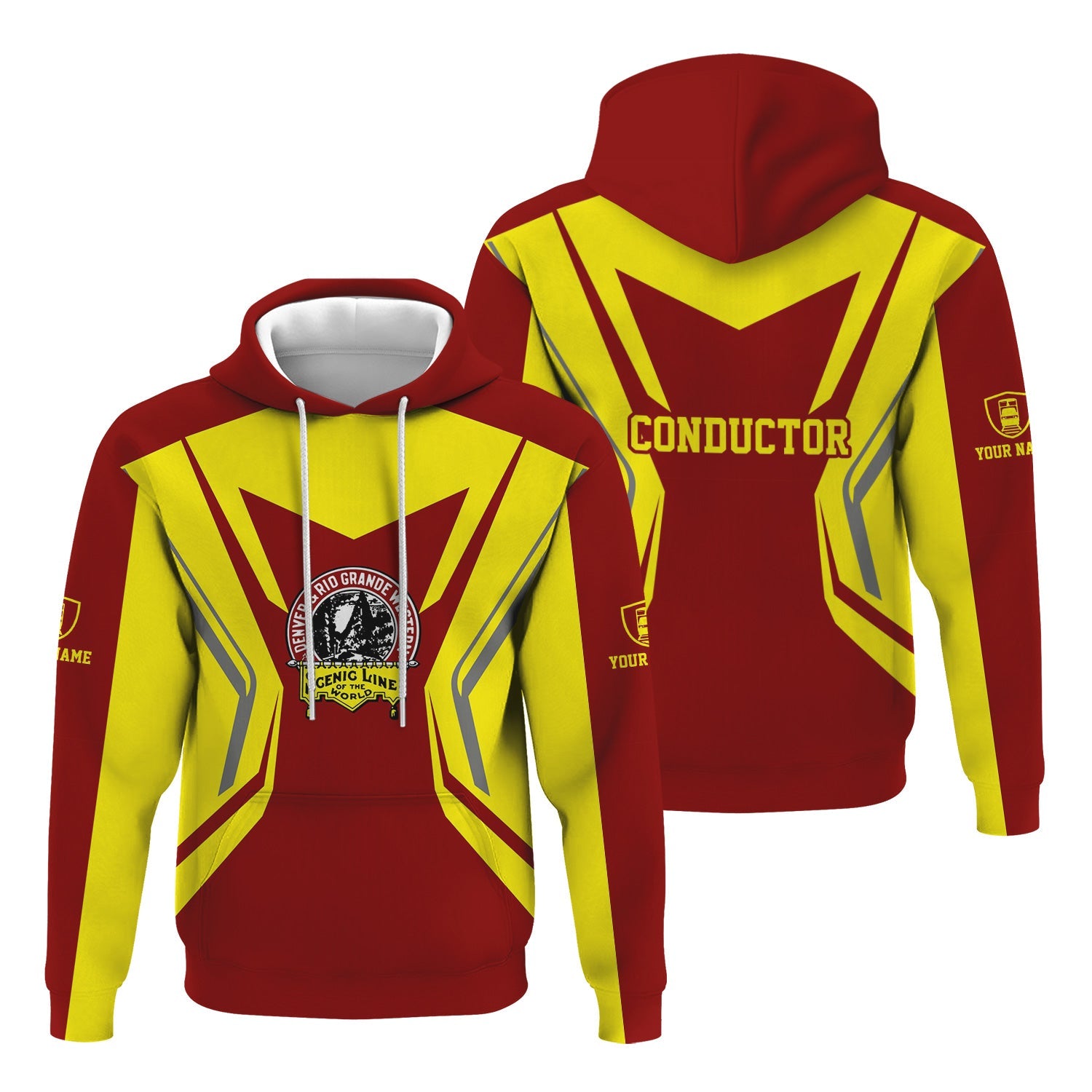 Railspirit Personalized Denver and Rio Grande Western Railroad Hoodie Unique Style with Custom Job Train Zip Up Hoodie