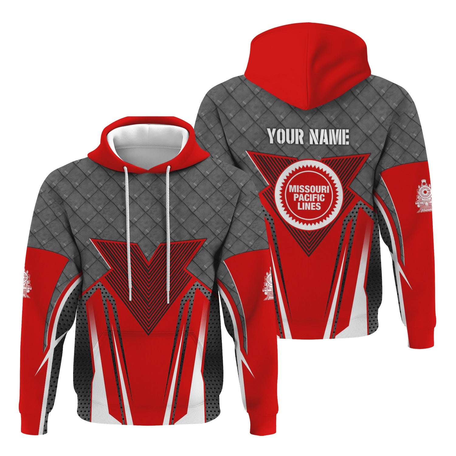 Railspirit Personalized Missouri Pacific Railroad Hoodie Rugged Steel Vibes Train Zip Up Hoodie All Over Print