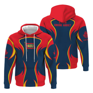 Railspirit Personalized Wabash Railroad Hoodie Distinctive Flame Style Zip Up Hoodie For Steam Engine Addict