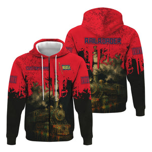 Railspirit Personalized Wabash Railroad Hoodie Vintage Train Art Style Zip Up Hoodie For Locomotive Fans