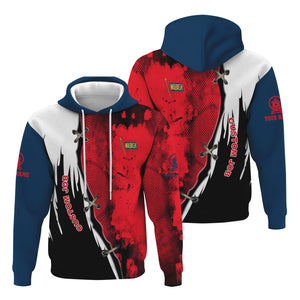 Railspirit Personalized Wabash Railroad Hoodie Retro Stitches Design with Custom Position Train Zip Up Hoodie