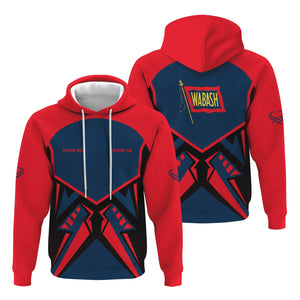 Railspirit Personalized Wabash Railroad Hoodie Vibriant Style with Custom Position Train Zip Up Hoodie