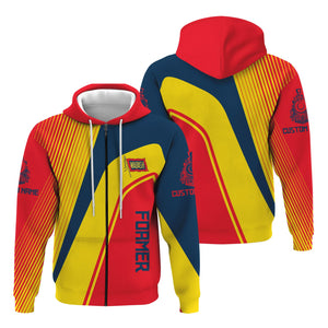 Railspirit Personalized Wabash Railroad Hoodie Vibrant Striking Style Zip Up Hoodie For Rail Enthusiasts