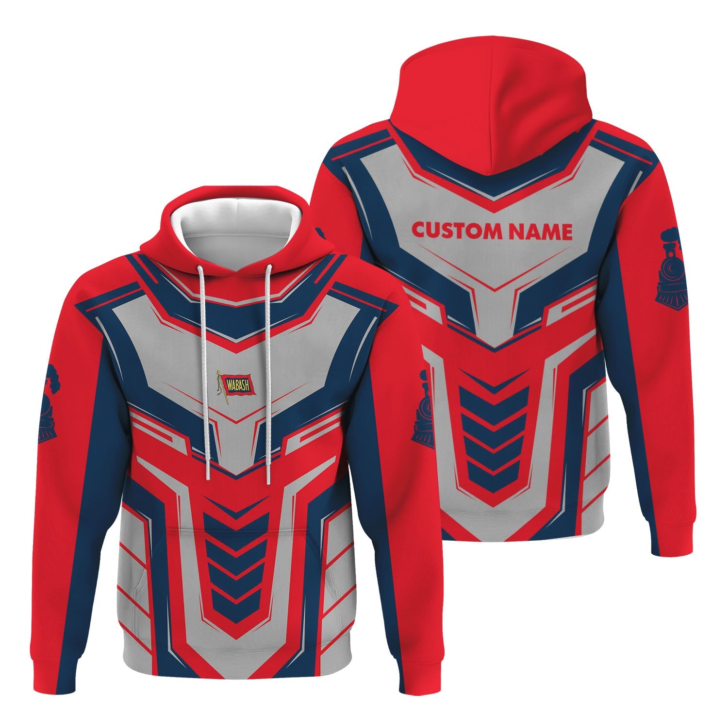 Railspirit Personalized Wabash Railroad Hoodie Armor-Inspired Design Train Zip Up Hoodie All Over Print