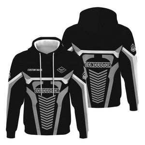 Railspirit Personalized Reading Railroad Hoodie Track-Inspired with Custom Job Position Train Zip Up Hoodie