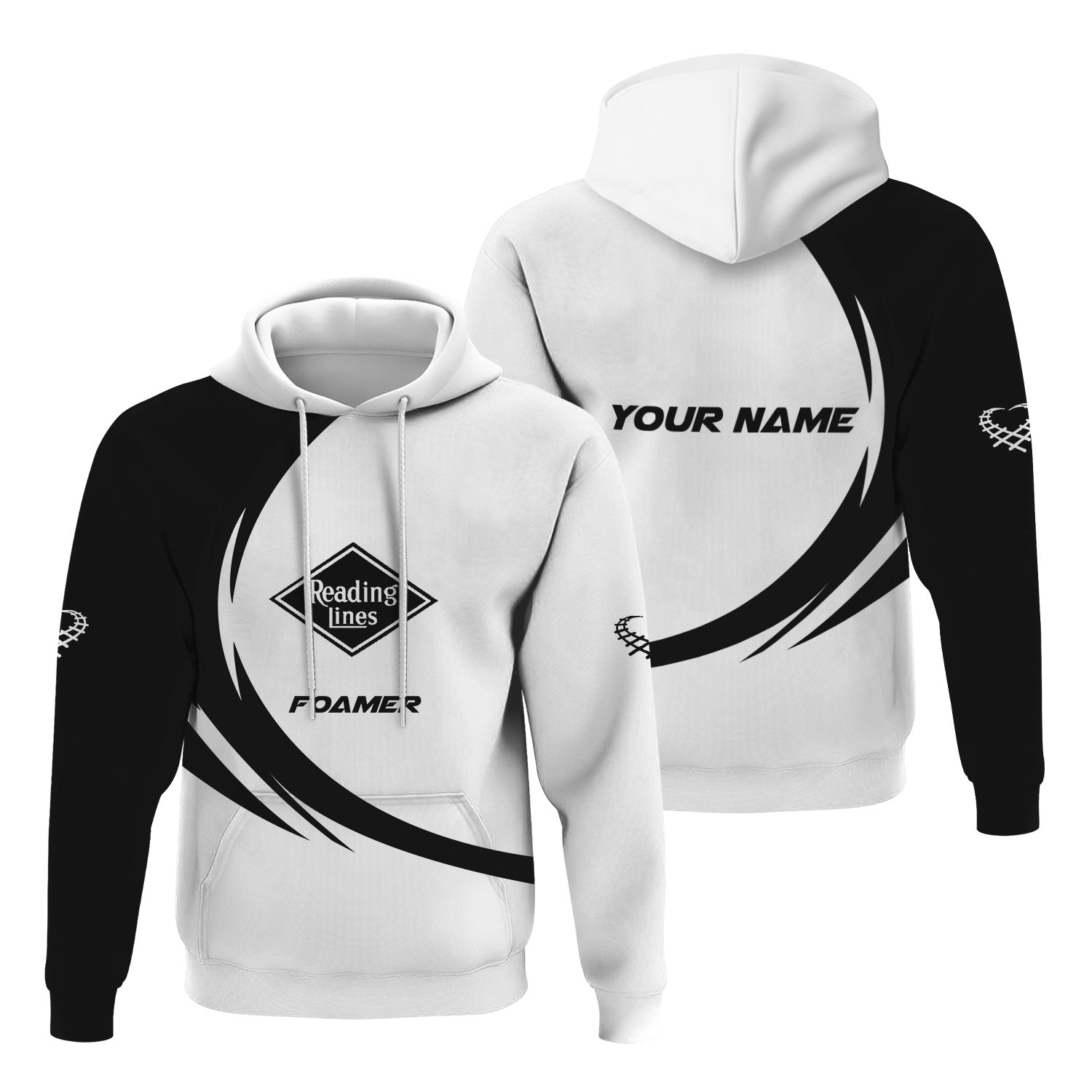 Railspirit Personalized Reading Railroad Hoodie Unique Graphic Style Zip Up Hoodie For Train Enthusiasts