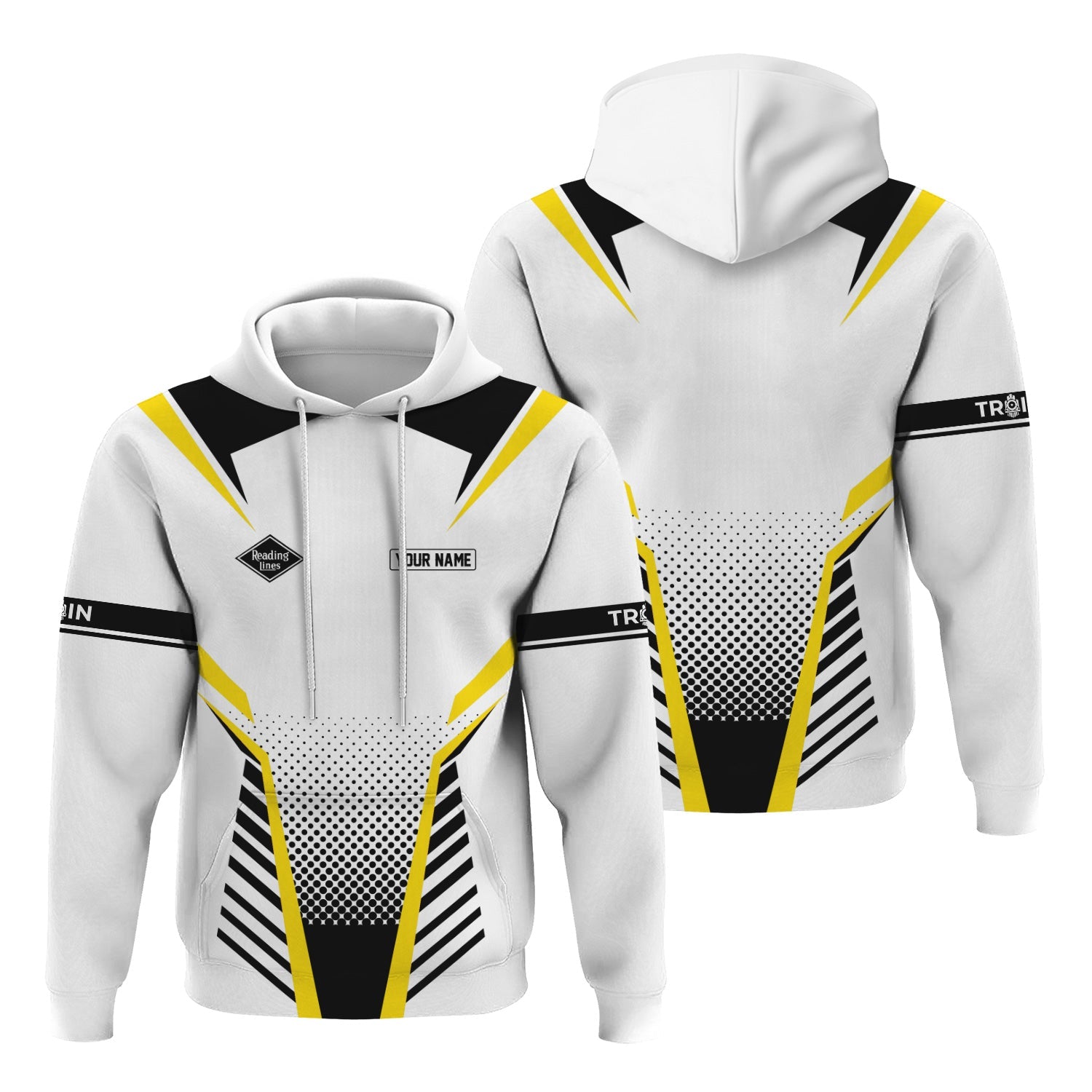 Railspirit Personalized Reading Railroad Hoodie Unisex Train Zip Hoodie All Over Print