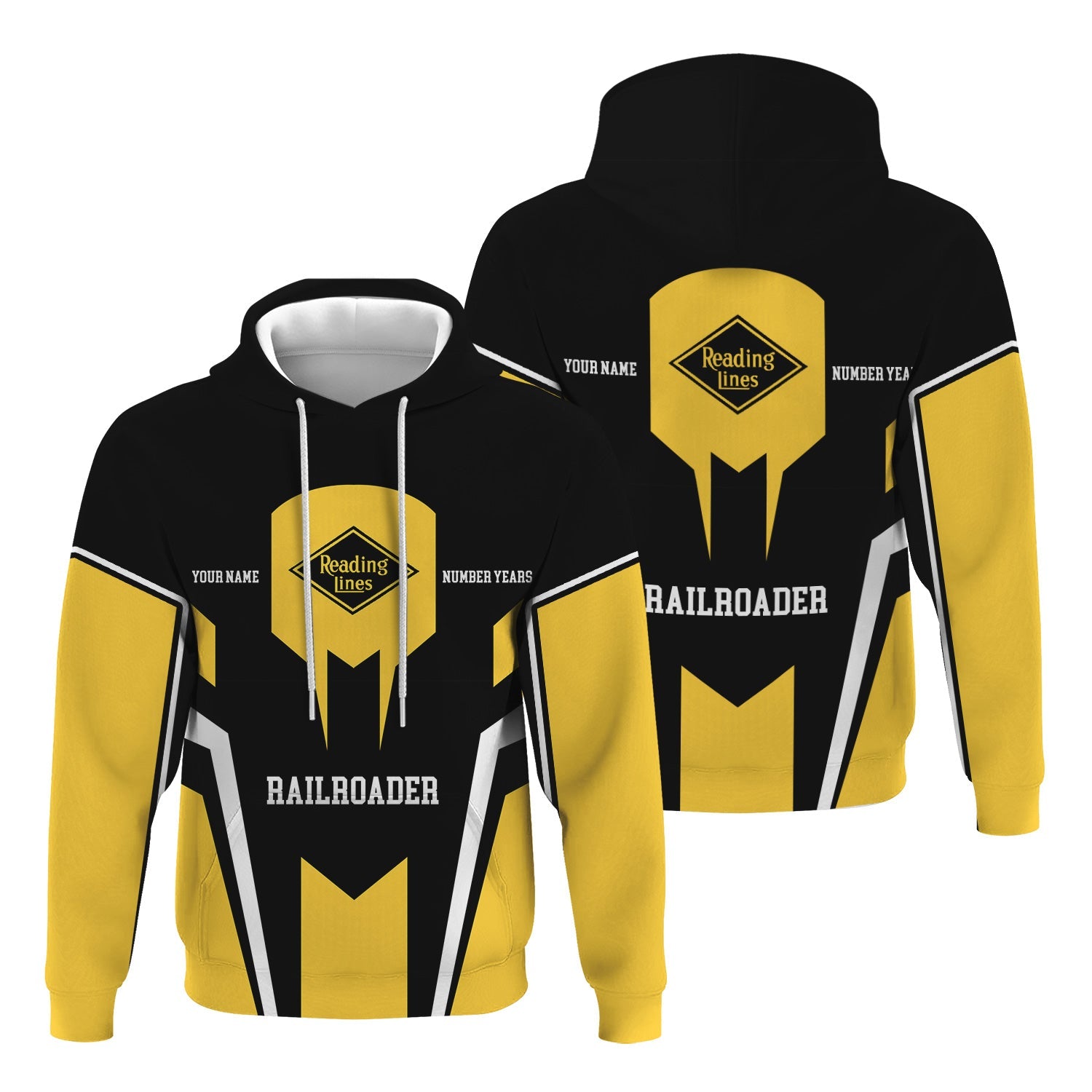 Railspirit Personalized Reading Railroad Hoodie Custom Year Railroader Zip Up Hoodie Gift Idea For Train Lover