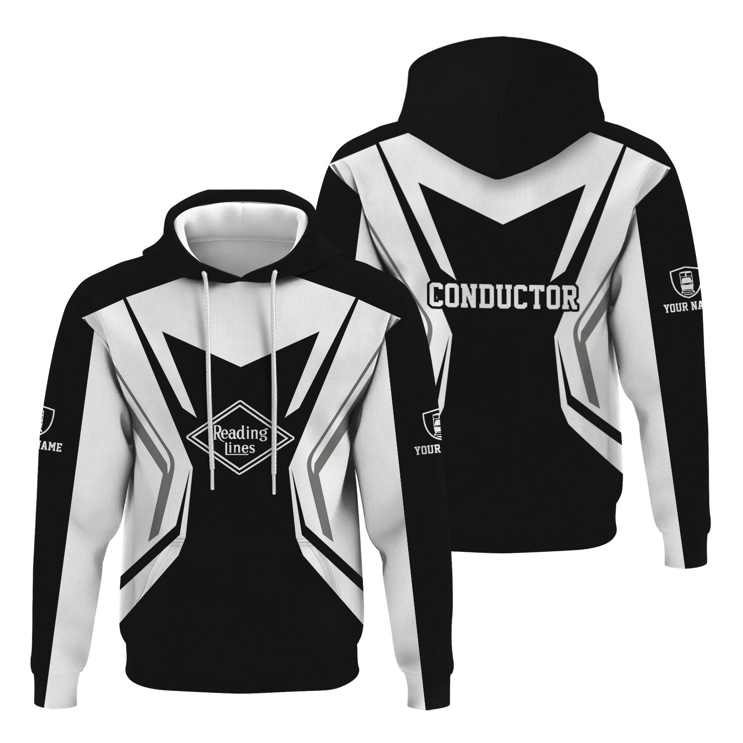 Railspirit Personalized Reading Railroad Hoodie Unique Style with Custom Job Train Zip Up Hoodie