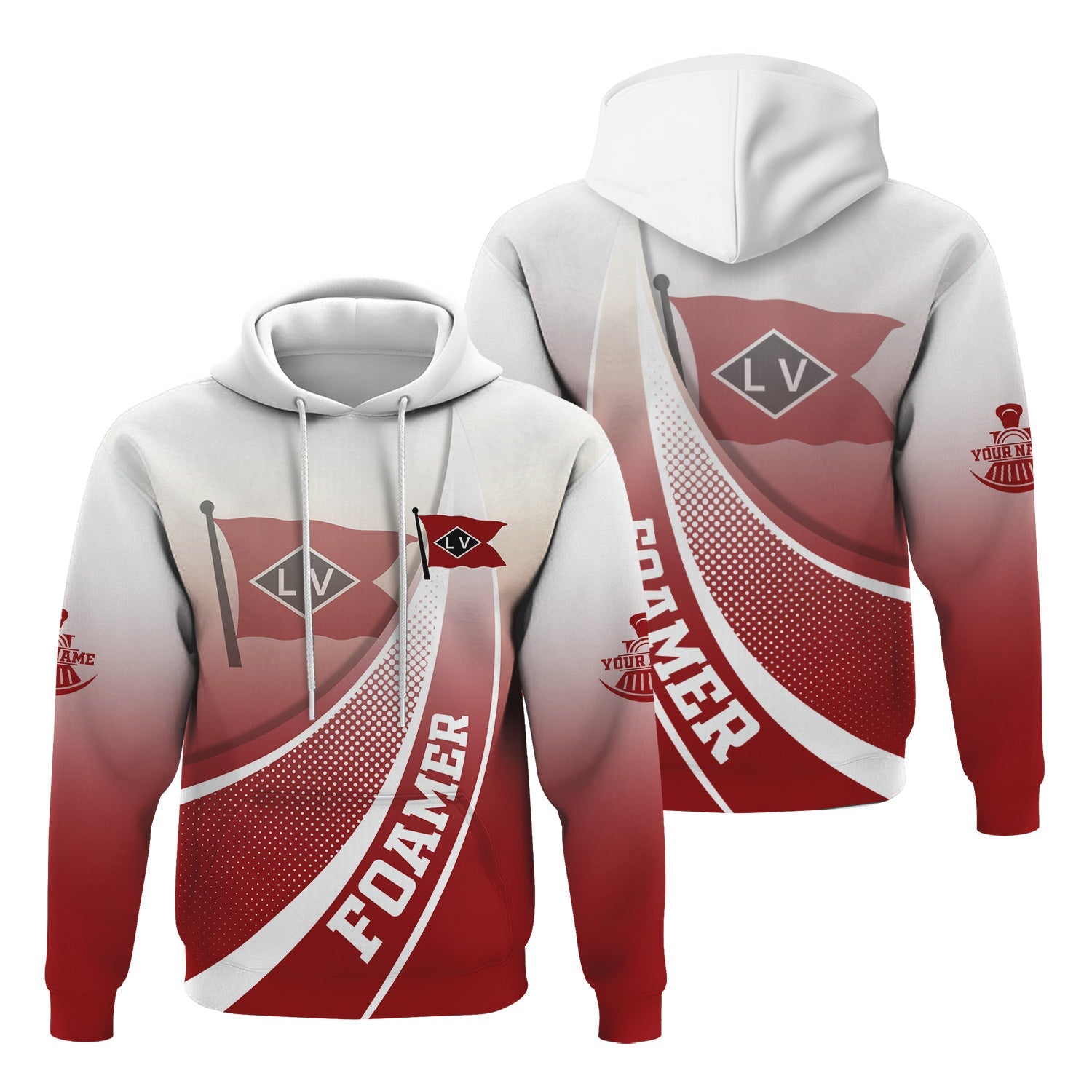 Railspirit Personalized Lehigh Valley Railroad Hoodie Railway-Themed Style Zip Up Hoodie Gift Idea For Trainspotter