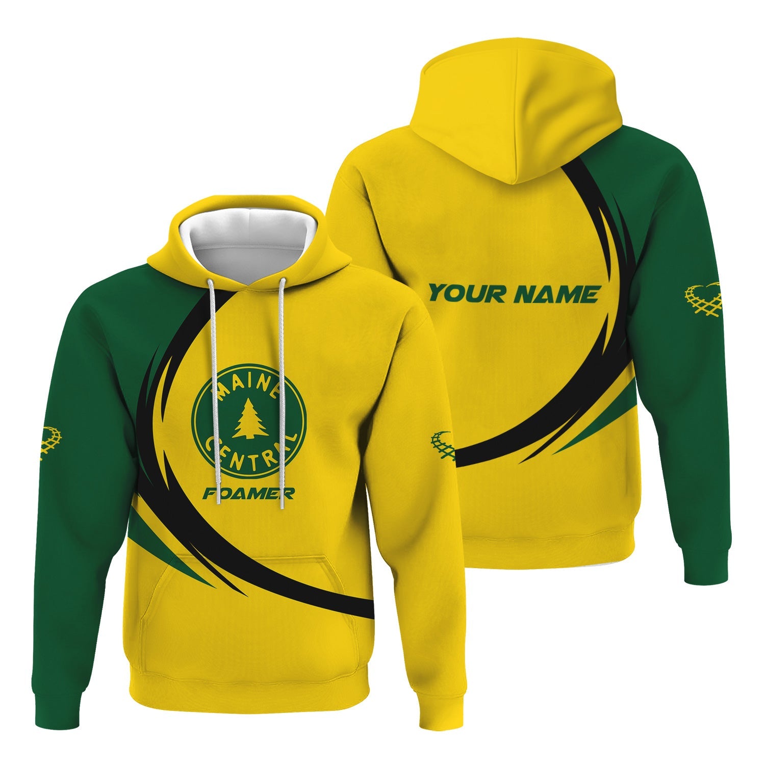 Railspirit Personalized Maine Central Railroad Hoodie Unique Graphic Style Zip Up Hoodie For Train Enthusiasts