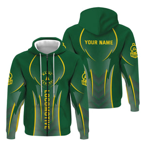 Railspirit Personalized Maine Central Railroad Hoodie Striking Line Style Train Zip Up Hoodie For Locomotive Lovers