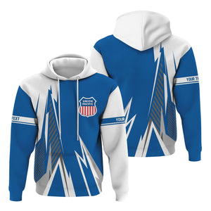 Railspirit Personalized Union Pacific Railroad Hoodie Lightning-Inspired Railway Style Big Boy Zip Up Hoodie For Train Lovers