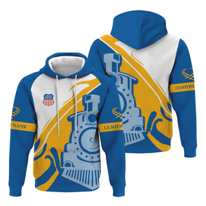 Railspirit Personalized Union Pacific Railroad Hoodie Flame-Inspired Style Big Boy Zip Up Hoodie Gift Idea For Train Lovers