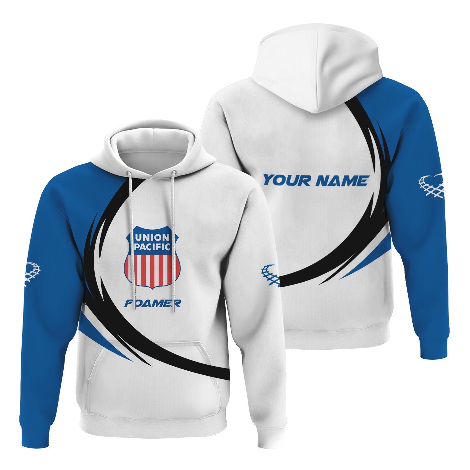 Railspirit Personalized Union Pacific Railroad Hoodie Unique Graphic Style Big Boy Zip Up Hoodie For Train Enthusiasts
